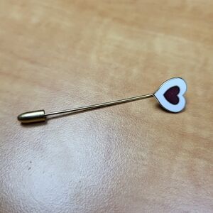 Heart Shaped Gold and White Pin